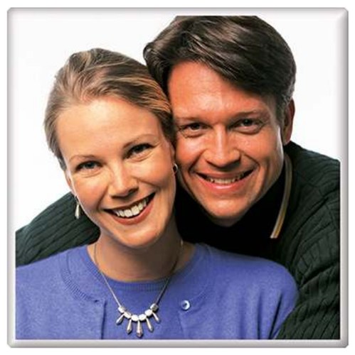 Example ceramic photograph memorial - square portrait of a couple